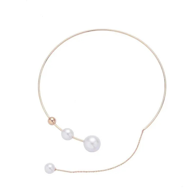 1Pcs Pearl Choker Necklace Elegant Big White Imitation Pearl Choker Necklace Clavicle Chain Fashion Necklace for Women Wedding Jewelry Collar - WORLD TIME VISITS