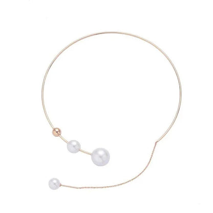 1Pcs Pearl Choker Necklace Elegant Big White Imitation Pearl Choker Necklace Clavicle Chain Fashion Necklace for Women Wedding Jewelry Collar - WORLD TIME VISITS