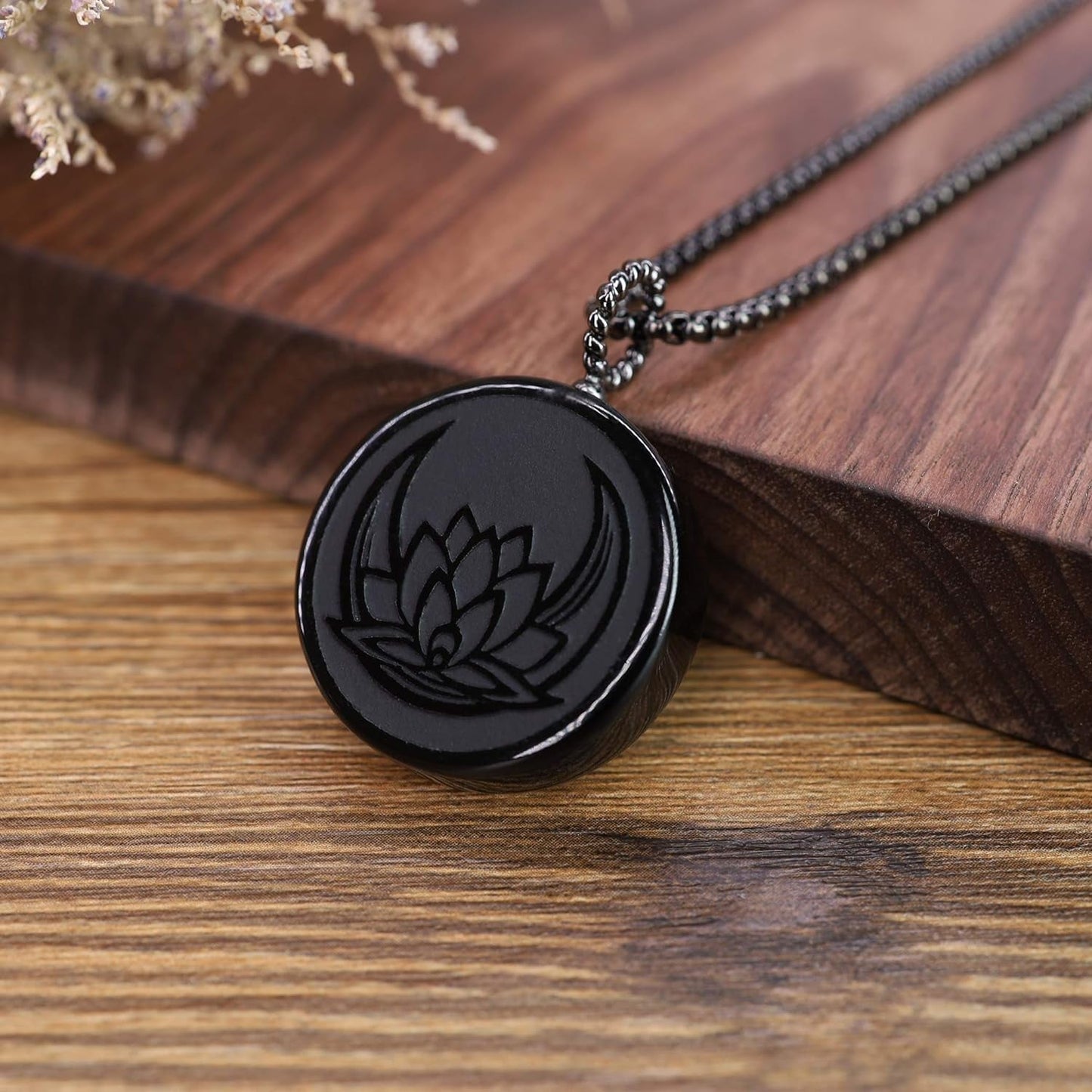Religious Jewelry Obsidian Stone Necklace