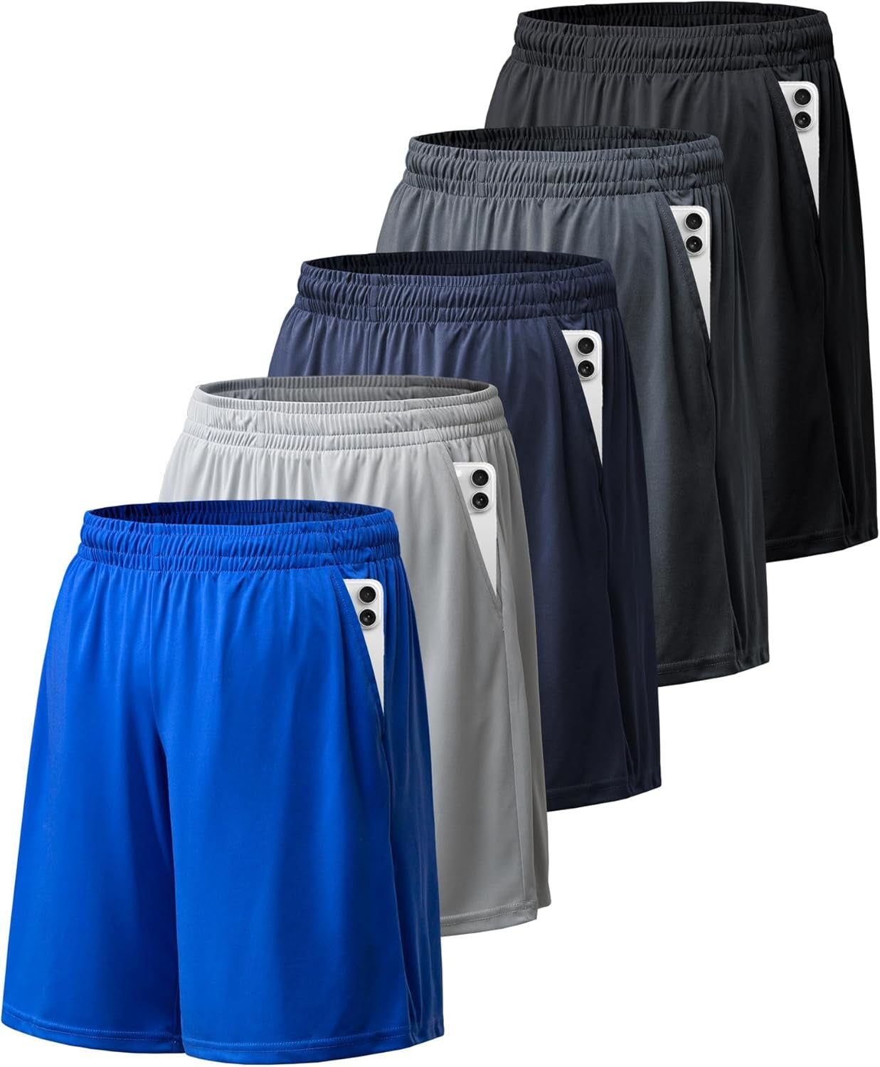 Athletic Shorts for Men with Pockets and Elastic Waistband Quick Dry Activewear - WORLD TIME VISITS