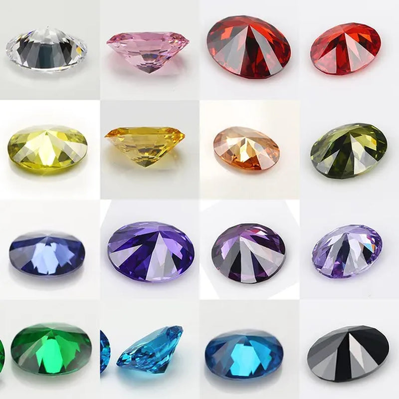 2PC 2.0Ct Loose Gemstone Oval Cut Cubic Zirconia Stone Jewelry Production Craft Bead Grade VVS 6*8Mm /0.23*0.31Inch - WORLD TIME VISITS
