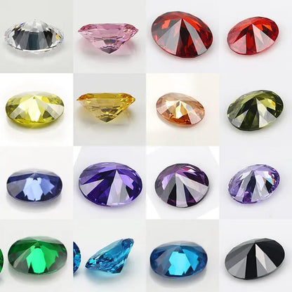 2PC 2.0Ct Loose Gemstone Oval Cut Cubic Zirconia Stone Jewelry Production Craft Bead Grade VVS 6*8Mm /0.23*0.31Inch - WORLD TIME VISITS