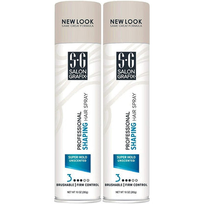 Shaping Hair Spray Super Hold Unscented 10 Oz (Value Pack of 2), Packaging May Vary