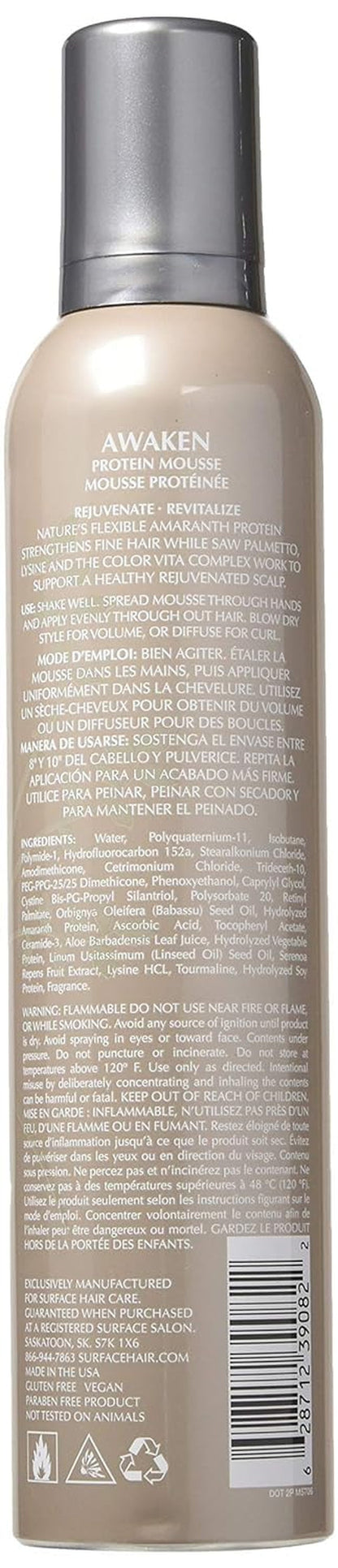 Hair Awaken Mousse: Color Safe, Volumizing, Firm Hold Hair Mousse to Thicken Hair, Sulfate-Free, Paraben-Free, 8.8 Oz