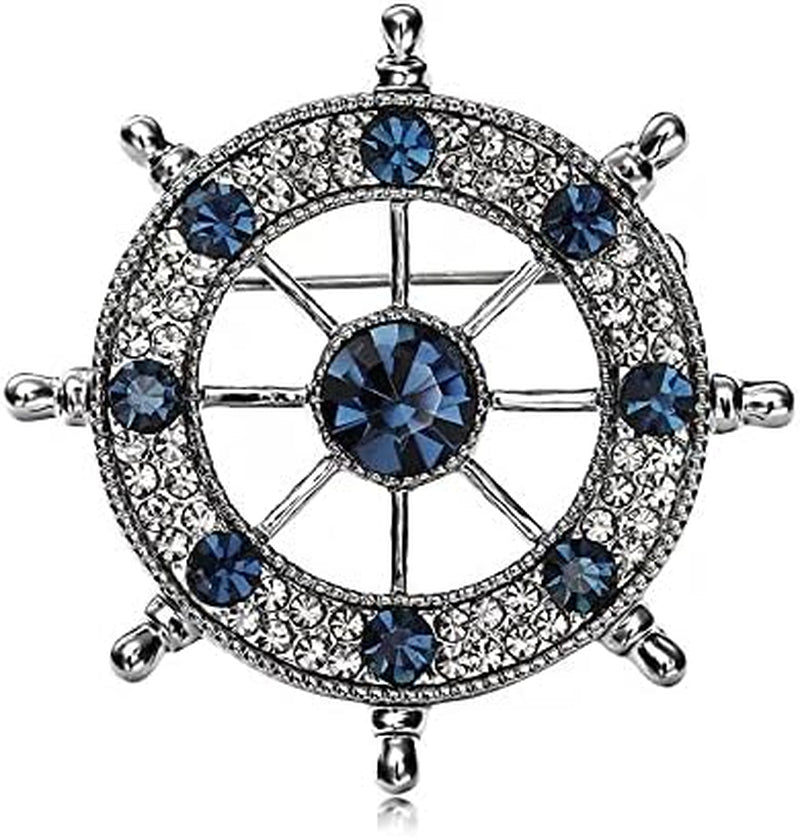 Wild Anchor Brooch Diamond Suit Collar Flower Brooch Accessories Male Navy Wind Rudder Pin Badge Buckle - WORLD TIME VISITS
