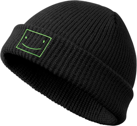 Funny Beanies Hat, Men'S and Women'S Winter Warm Black Fashion Cool Embroidered Knit Hat