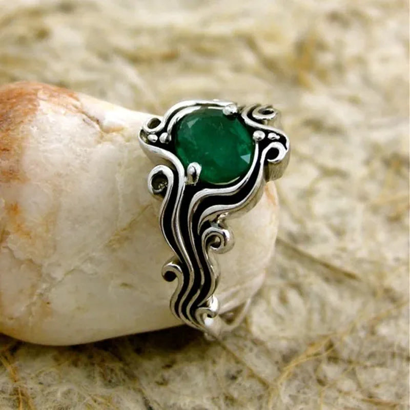 Exquisite Women'S 925 Sterling Silver 3.28CT Tsavorite Vine Ring Engagement Ring Anniversary Gift Rings Size 6 7 8 9 10 - WORLD TIME VISITS