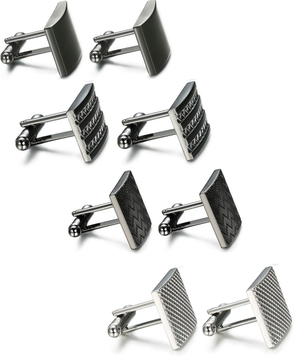 4-8 Pairs Wedding Business Classic Cufflinks for Men Unique Cufflink Set Mens