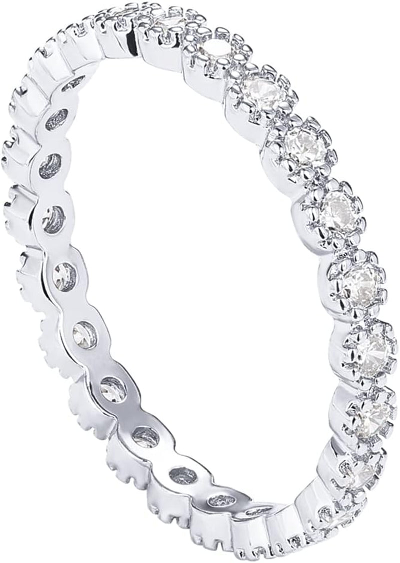 14K Gold Plated Rings Cubic Zirconia Band | Marquise Milgrain Eternity Bands | Gold Rings for Women - WORLD TIME VISITS