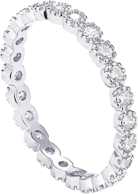 14K Gold Plated Rings Cubic Zirconia Band | Marquise Milgrain Eternity Bands | Gold Rings for Women - WORLD TIME VISITS