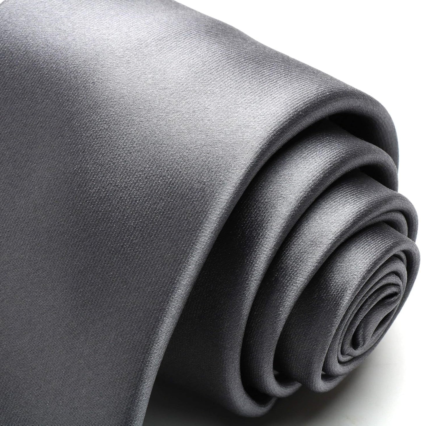 Satin Tie Set Solid Ties Mens Necktie + Pocket Square