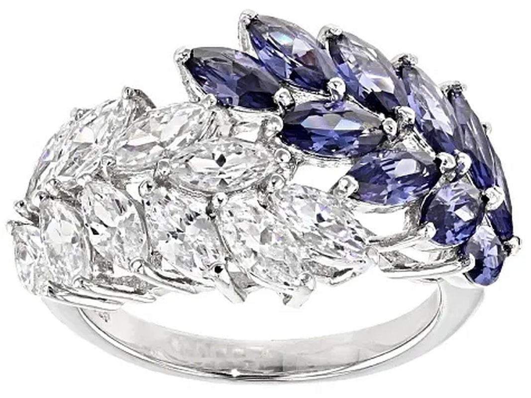 Fancy Sapphire Diamond 925 Sterling Silver Ring Women Wedding Engagement Fine Jewelry