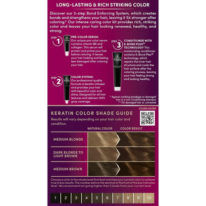 Keratin Permanent Hair Color, 6.0 Delicate Praline, 1 Application - Professionally Inspired Permanent Hair Dye, for up to 80% Less Breakage Vs Untreated Hair and up to 100% Gray Coverage