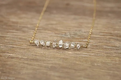 Herkimer Diamond Necklace Bar Necklace Diamond Crystal Jewelry