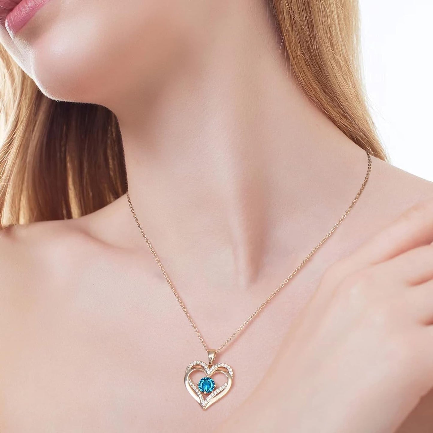 Necklaces for Women Rose Gold Birthday Gifrs for Wife Valentines Christmas Anniversary Mother'S Day Birthstone Jewelry Gift for Her Mom Wife Girlfriends