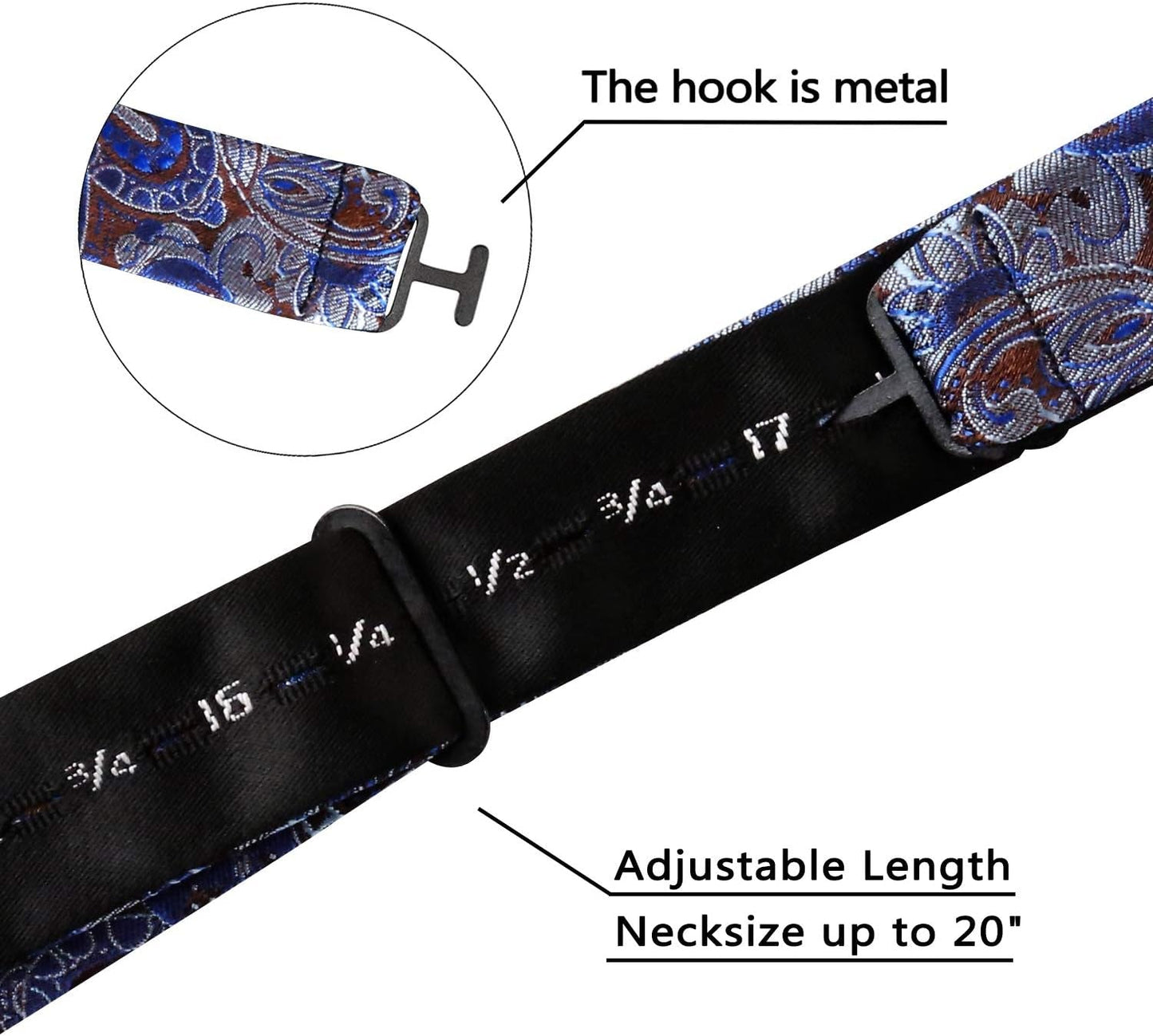Mens Paisley Jacquard Self-Tie Bow Tie Pocket Square Set