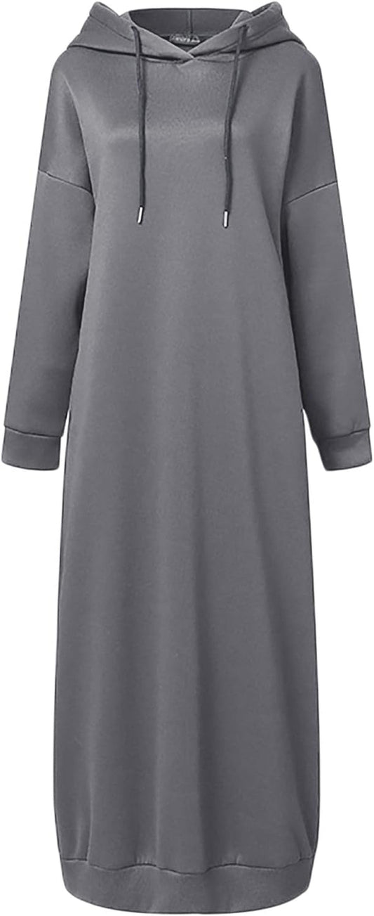 Womens Hoodies Muslim Prayer Dress Vintage Solid Color Islamic Abaya Dress Robe Mosque Prayer Loose Ramadan Clothing