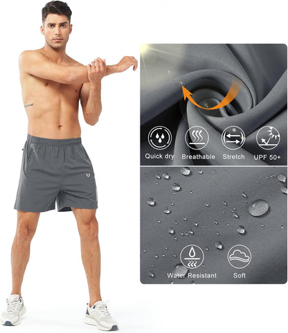 Men'S Athletic Running Shorts Quick Dry Workout Shorts 7"/ 5"/ 9" Lightweight Sports Gym Basketball Shorts Hiking