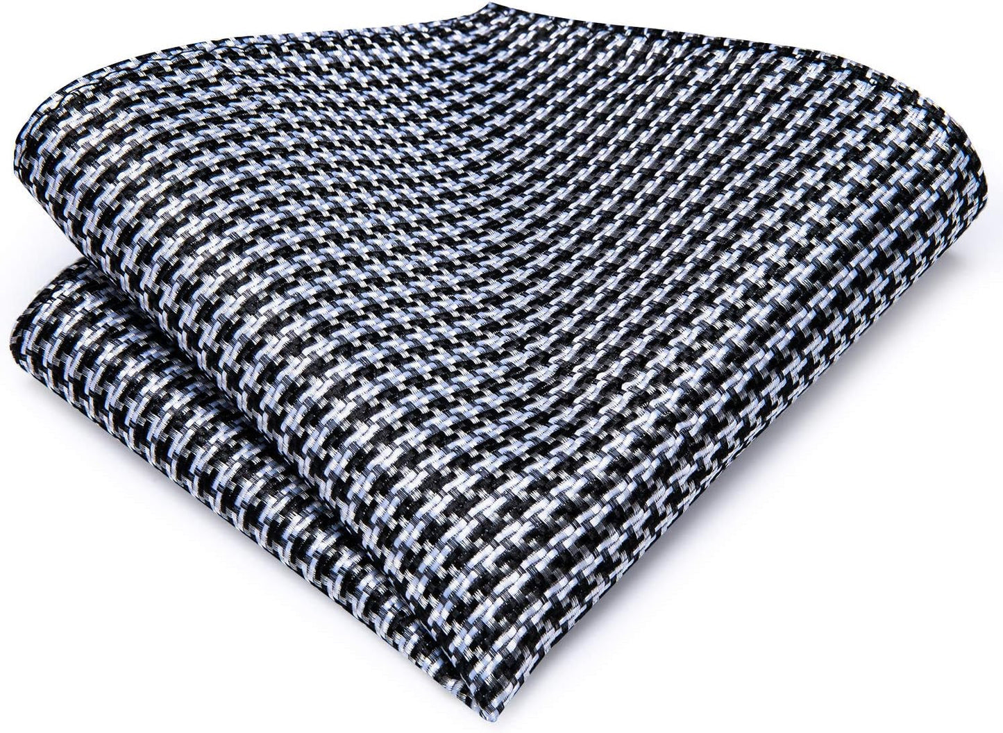 Mens Plaid Ties Classic Paisley Necktie with Handkerchief Cufflinks Set Business Stripe Tie