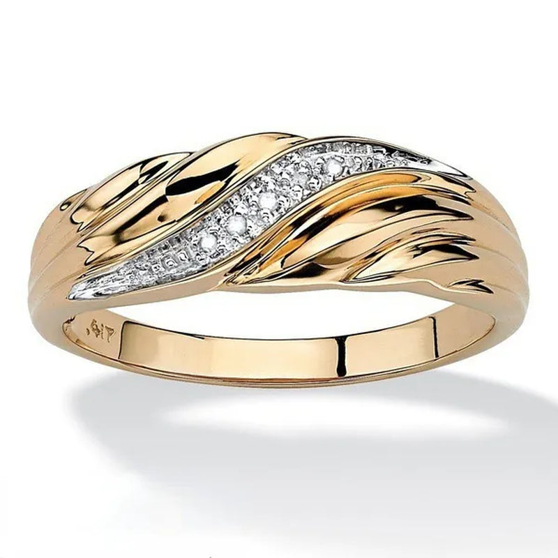 New Fashion Luxury Exquisite Twist Zirconia Ring Engagement Ring Lightning-Shaped Water Ripples on the Surface Zirconia Wedding Ring Size 5-12