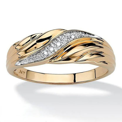 New Fashion Luxury Exquisite Twist Zirconia Ring Engagement Ring Lightning-Shaped Water Ripples on the Surface Zirconia Wedding Ring Size 5-12