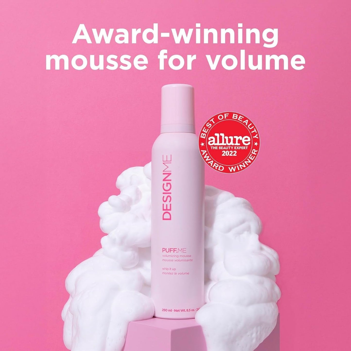 PUFF.ME Hair Volumizing Mousse | Lightweight & Flexible Hold Hair Mousse for Curls, Waves, or Straight Hair | Paraben & Sulfate-Free Hair Volumizer for Fine Hair with Vitamin B5 & E, 250Ml