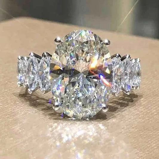 Exquisite Womens Ring Rhinestone Promise Rings Princess Ring Romantic Wedding Band Bride Engagement Ring Proposal Christmas Gift Fashion Jewelry Accessories