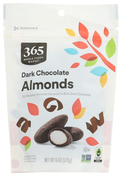 , Almonds Chocolate Dark, 6 Ounce
