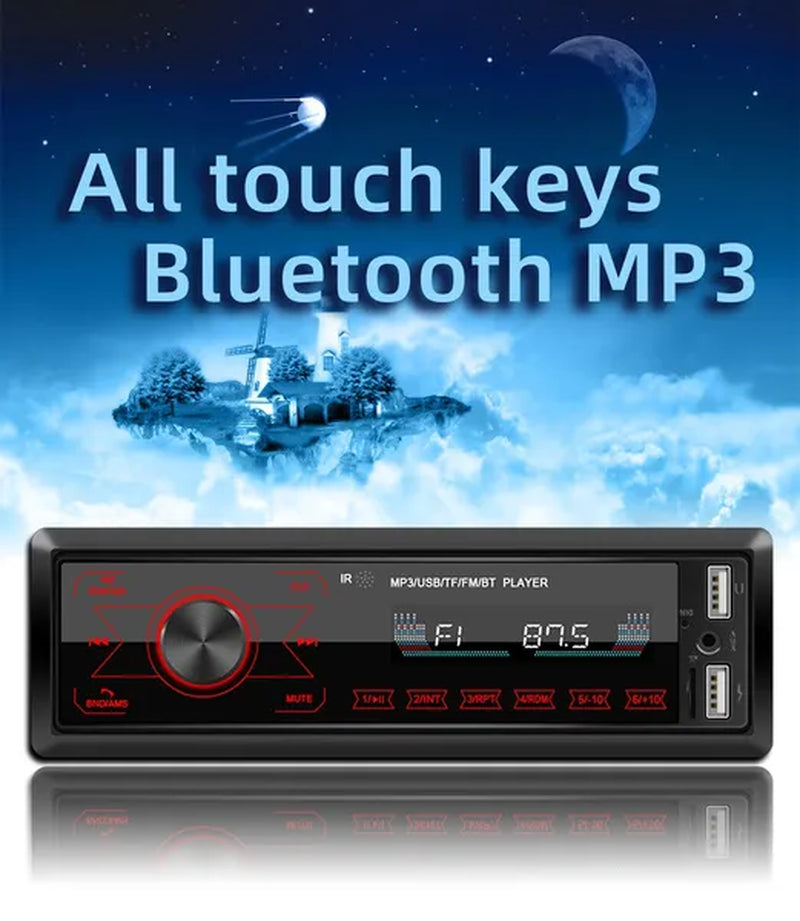 Podofo Autoradio 12V 1Din Car Radio Bluetooth Car Stereo In-Dash Car Audio Phone AUX-IN Fm/Usb/Radio Remote Control MP3 Player - WORLD TIME VISITS