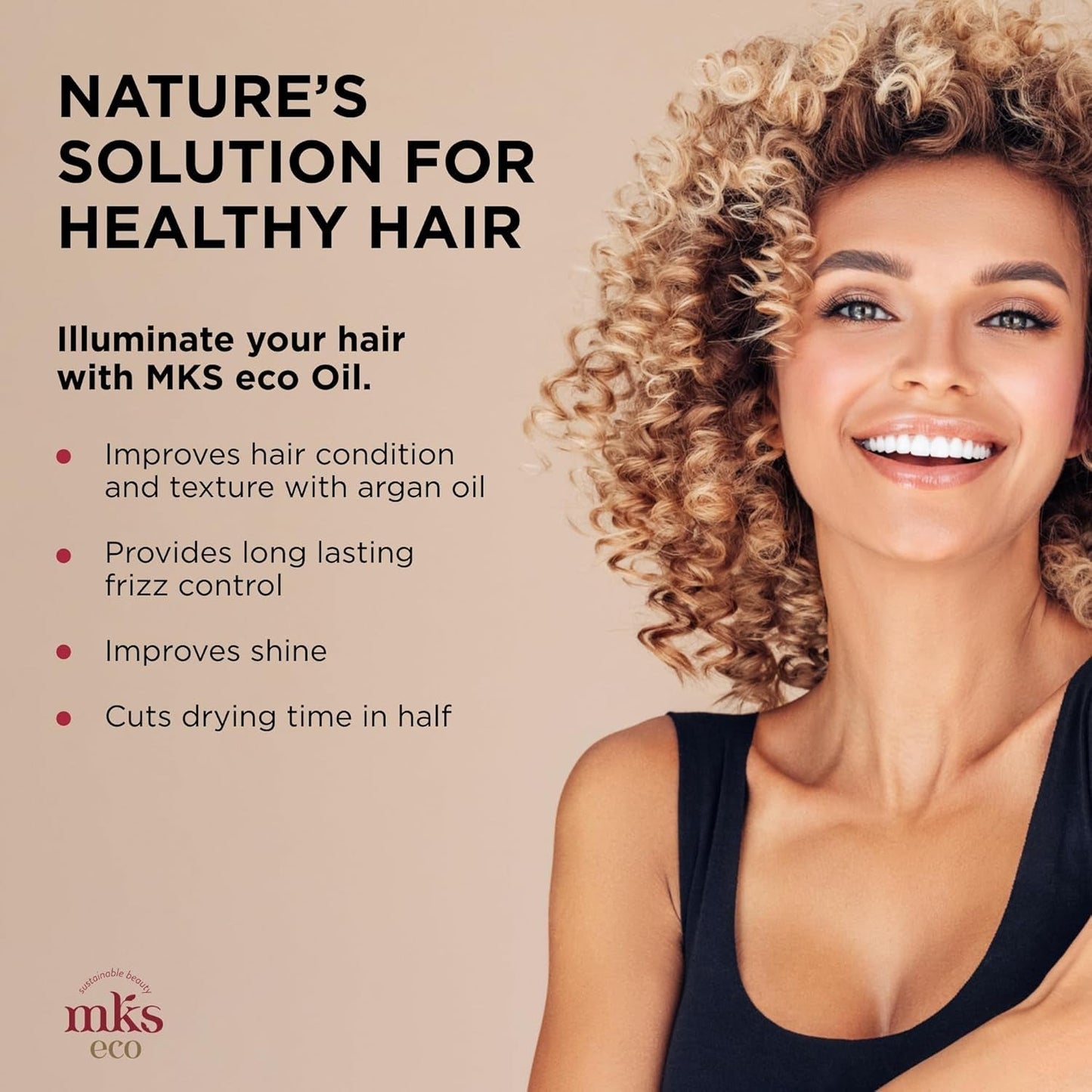 MKS Eco Oil - Hair Styling Elixir - Moroccan Argan Oil, Hemp Seed Oil - Moisturize & Nourish Hair, Control Frizz, Increase Smoothness - Vegan & Cruelty Free
