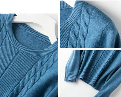 NEW 4 Colors Women Wool Pure Cashmere Sweater Fashion O-neck Soft Woman Female Warm Pull Pullovers Sweaters Plus Size S-XXL