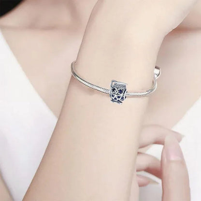 925 Sterling Silver Cute Animal Owl & Graduation Hat Charm Fit Charm Bracelets DIY