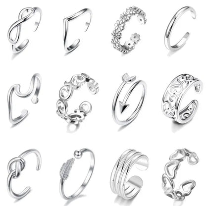 WISH 925 Sterling Silver Amazon New Silver Foot Ring Foreign Trade Foot Personality Charm Zircon Foot Ring Retro Women'S Ring