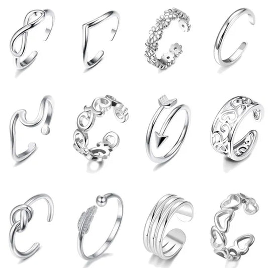 WISH 925 Sterling Silver Amazon New Silver Foot Ring Foreign Trade Foot Personality Charm Zircon Foot Ring Retro Women'S Ring