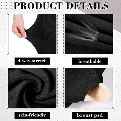 4 Pcs Women'S Workout Sets Pilates Exercise Outfit Ribbed Scoop Neck Sports Bra Shorts Leggings Gym Clothes Set