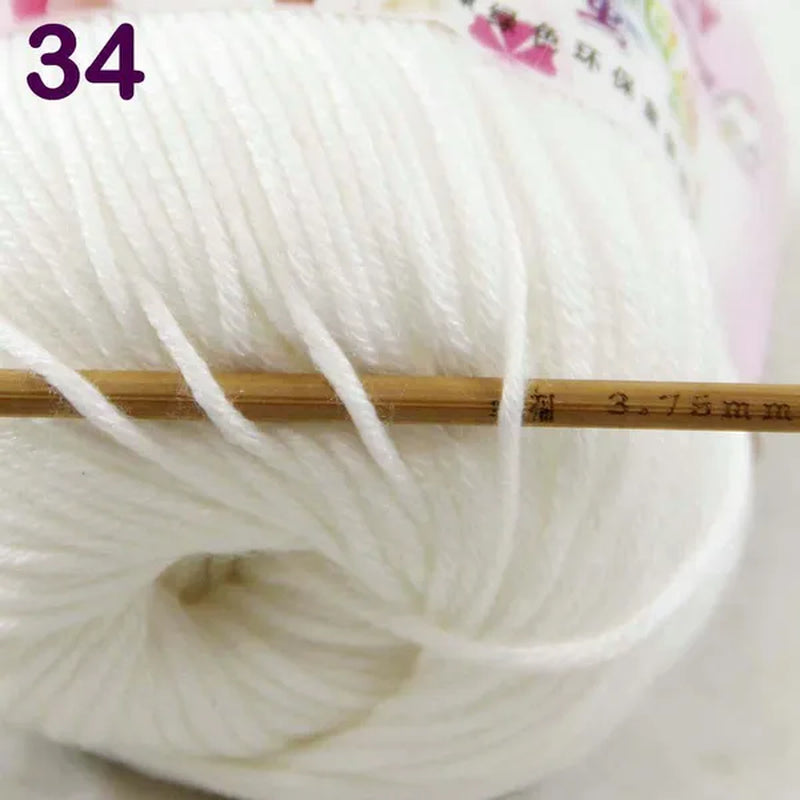 Sale New 300G/882Y Soft Cashmere Silk Wool Hand Knitting Baby Yarn White 1834