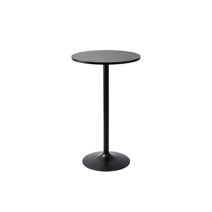 Santina, Single round Cocktail Bar, Pub, and Bistro High Top Table with Black Top and Base - WORLD TIME VISITS
