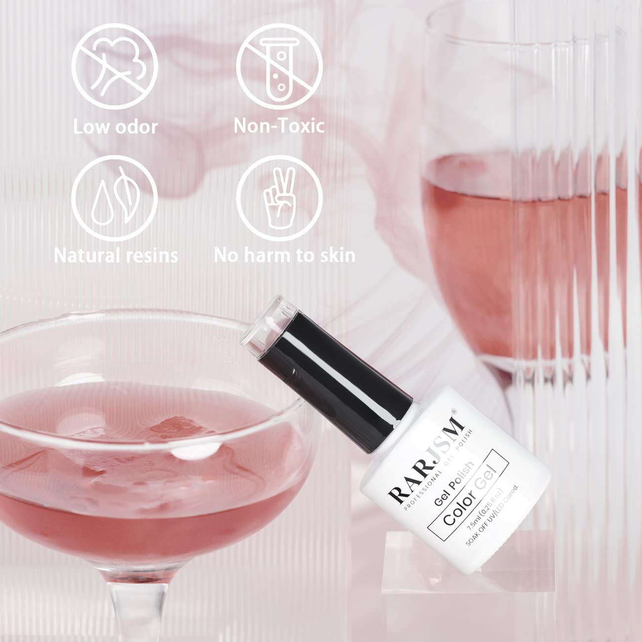 Pearl Gel Nail Polish, Light Pink Glitter Drawing Gel Polish Soak off UV Shimmer Mermaid Nail Gel for Salon Home DIY Manicure Use