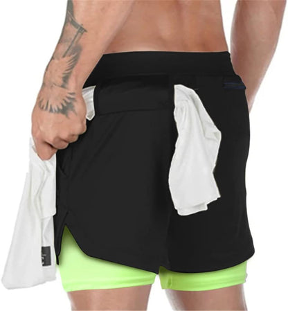 Mens Running Shorts，Workout Running Shorts for Men，2-In-1 Stealth Shorts，7-Inch Gym Yoga Outdoor Sports Shorts - WORLD TIME VISITS