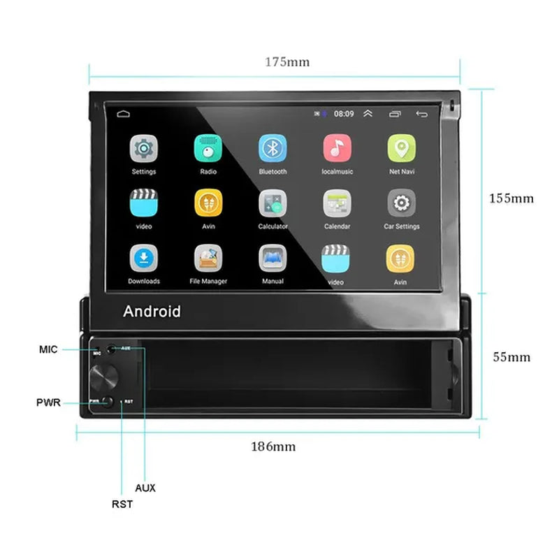 Amprime 1Din Android Car Radio Wifi Car Multimedia GPS Navigation Autoradio Bluetooth Stereo Radio FM AUX USB Auto Audio Player