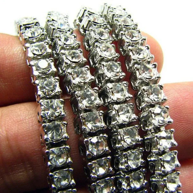 Gold Silver Clear Cz Stones Iced Out Men 1 Row 24Inch 30Inch Chain Hip Hop Necklace