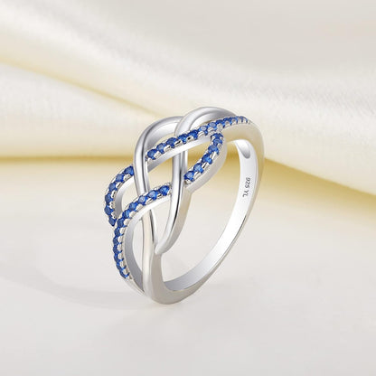 Celtic Knot Rings 925 Sterling Silver Twisted Knot Ring 18K White Gold Plated Infinity Statement Rings