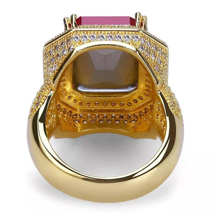 Exquisite Luxury Fashion Jewelry Large Zircon Birthstone Anniversary Party Bride Princess Wedding Band Engagement Strange Ring