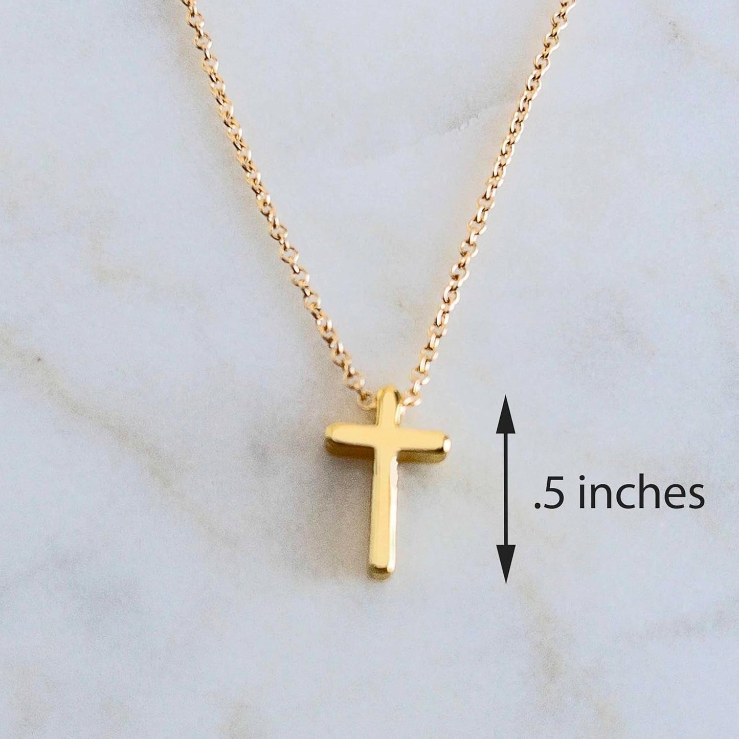 , Tiny Cross Necklace, Simple Gold Cross Necklaces for Women, 14K Gold Filled Chain, Christian Gift for Baptism Confirmation Graduation
