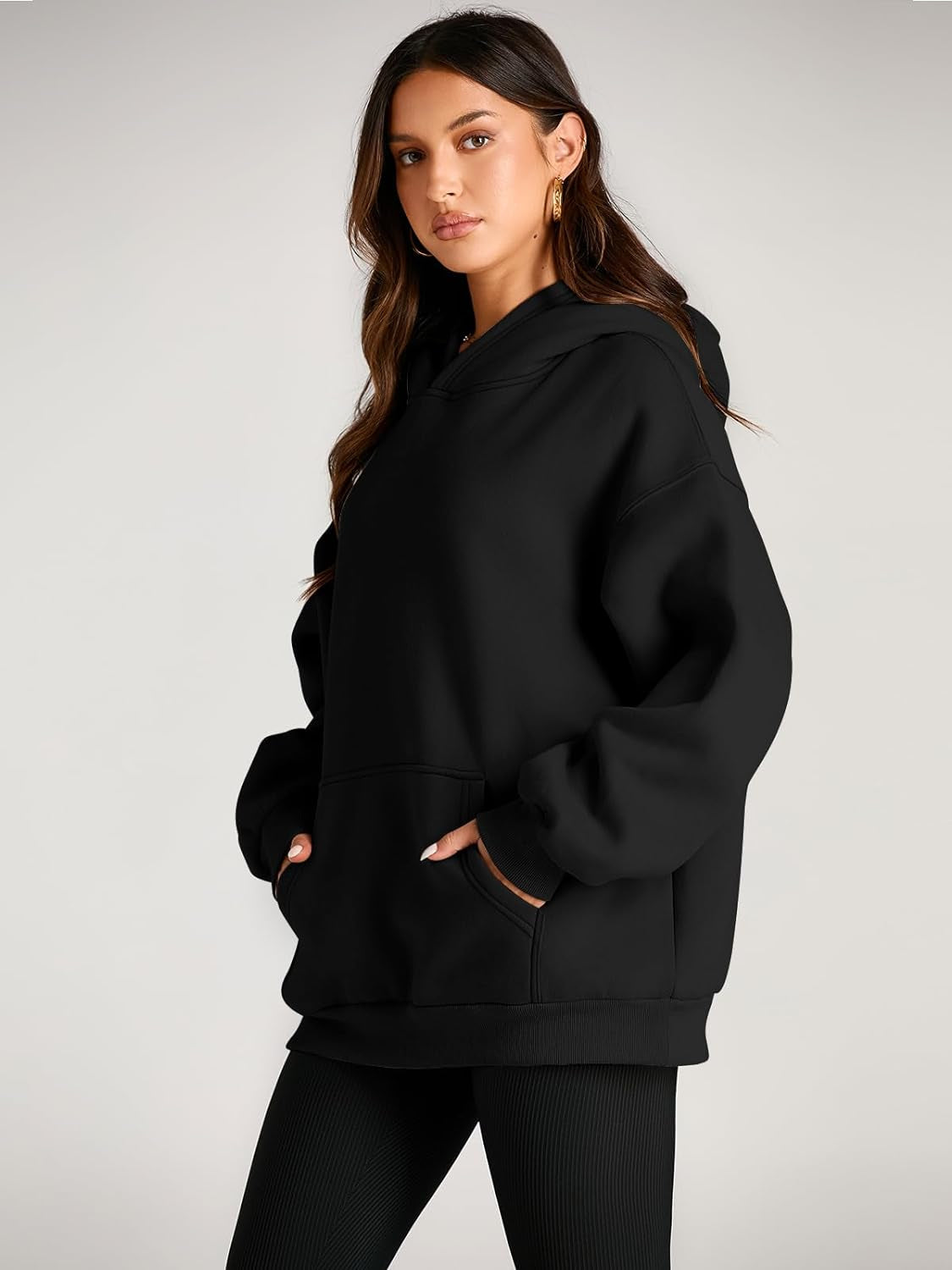Womens Oversized Hoodies Fleece Sweatshirts Sweaters Spring Outfits 2025 Pullover Fall Winter Clothes