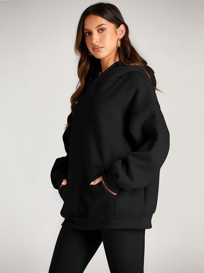 Womens Oversized Hoodies Fleece Sweatshirts Sweaters Spring Outfits 2025 Pullover Fall Winter Clothes