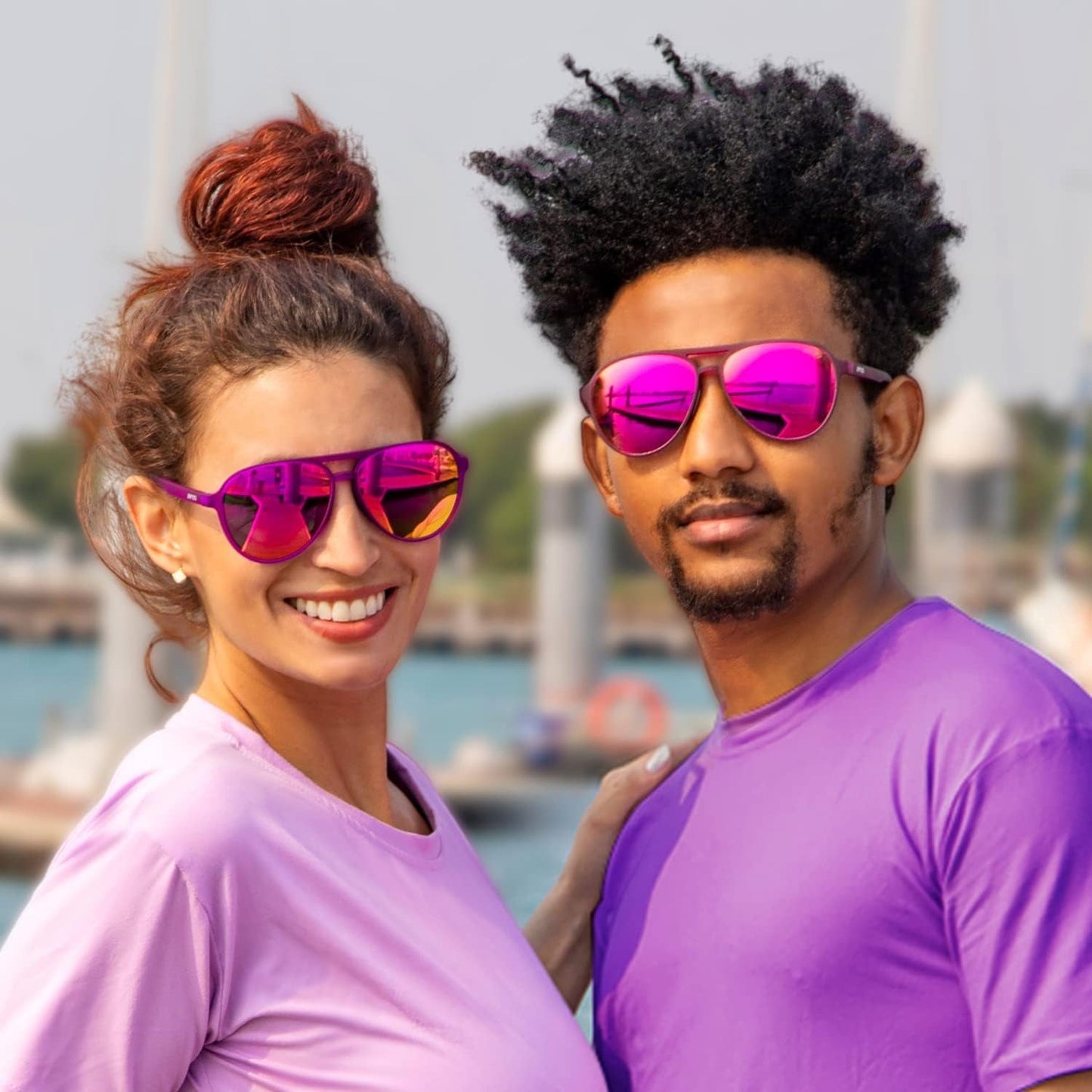 Polarized Aviator Sunglasses for Women Men Retro Trendy Sports Sunglasses for Outdoor UV400 Protection