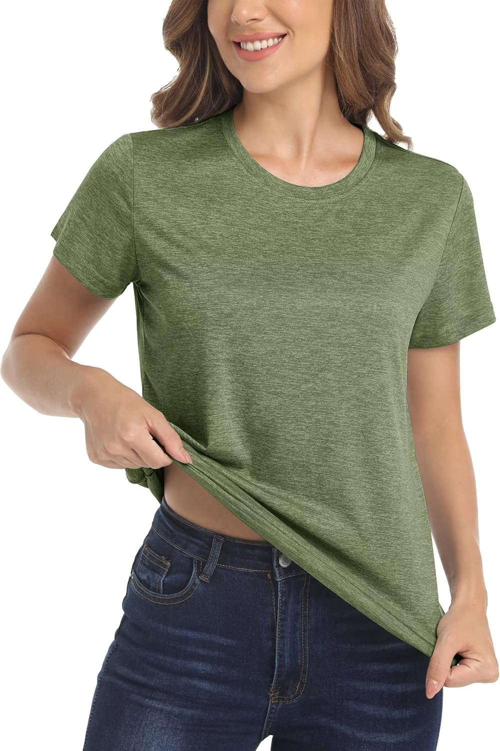 Women'S Short Sleeve Quick Dry T-Shirts Wicking Moisture Workout Athletic Running Shirts