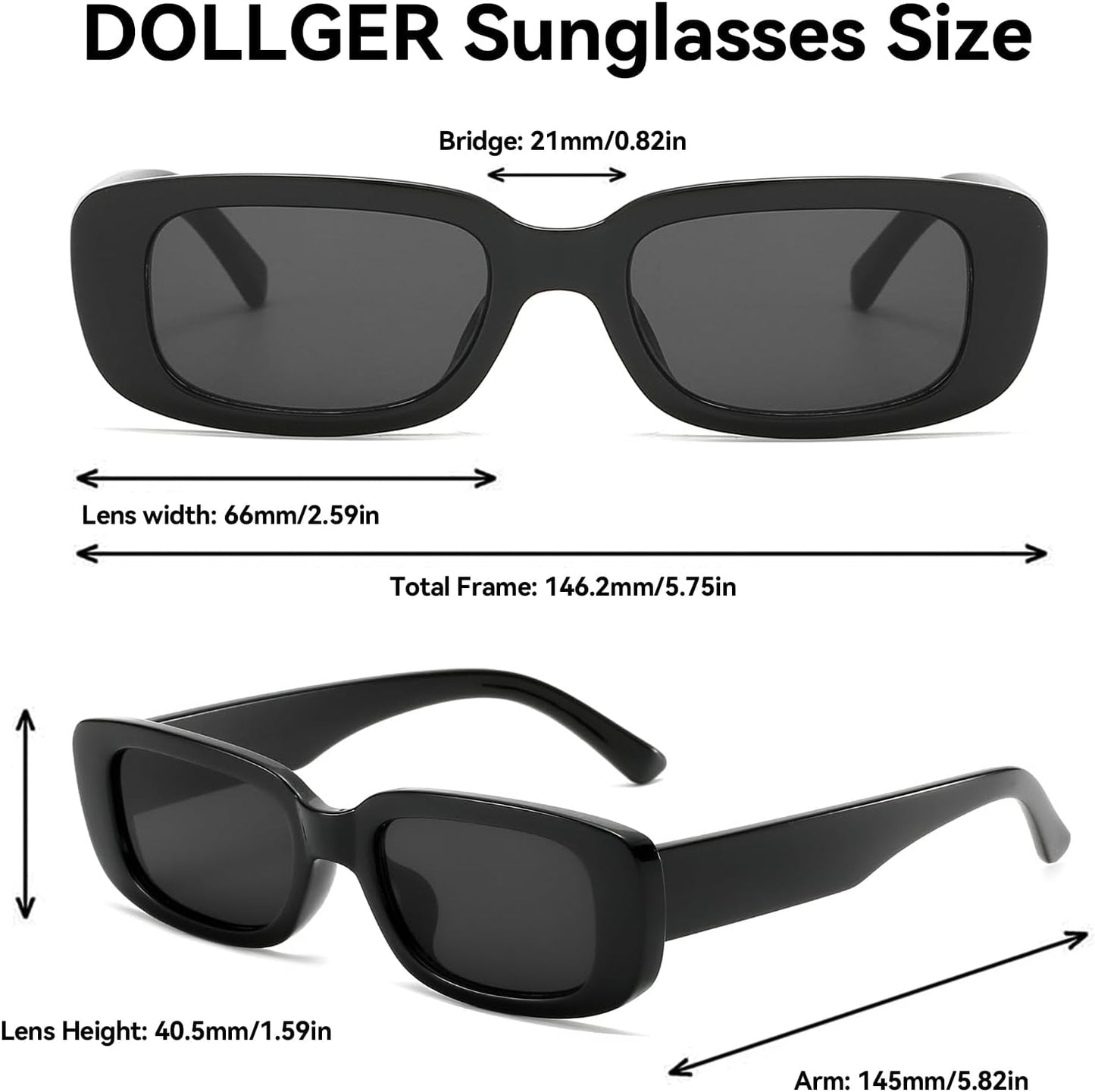 Rectangle Sunglasses for Women Men Trendy Retro Fashion Sunglasses UV 400 Protection Square Fram