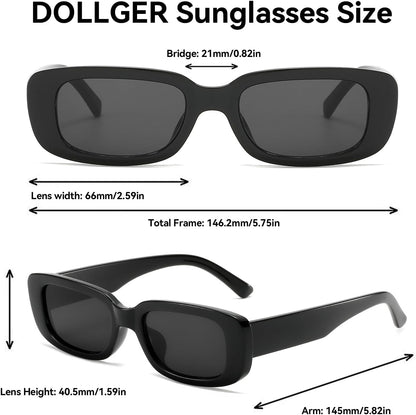 Rectangle Sunglasses for Women Men Trendy Retro Fashion Sunglasses UV 400 Protection Square Fram